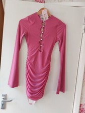 OH POLLY RUCHED PINK DRESS SIZE 8 NEW WITH TAGS ON