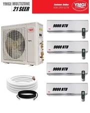 YMGI 36000 BTU 4 Zone Ductless Mini Split AC Heat Pump 9k+9k+9k+9k May