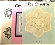 Sue Lentz Cross Stitch Charts Lot of 3 Ice Crystal Basic Silk and Crystal Rose
