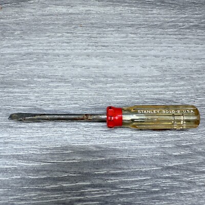 Vtg Stanley 3010-2 Pocket Screwdriver 3 3/4''L x 1/8''W Tip Flathead Used
