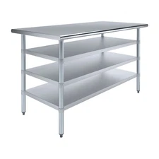 30 in. x 60 in. Stainless Steel Table With Three Undershelves