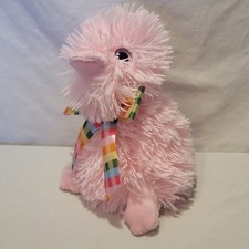 Dan Dee Fluffy Duck Chick Plush Pink Stuffed Animal Toy Easter 2019 Big Eyes 8"