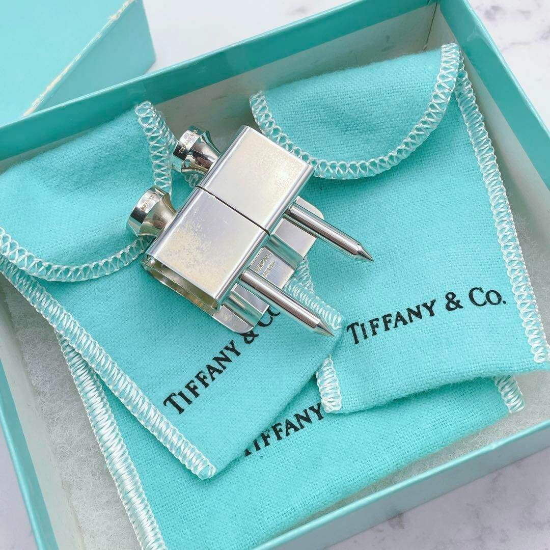 TIFFANY&CO. golf tee core シルバー　925 箱付き Tiffany & Co . 925 Sterling Silver Golf Tee Holder Box Set