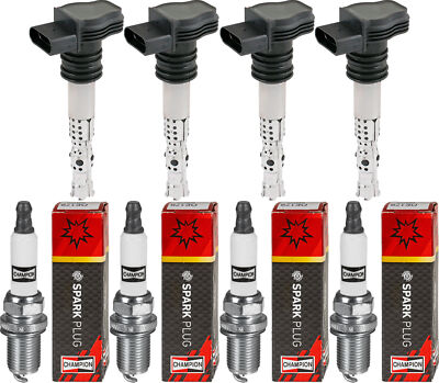 4x ABAKUS Zündspule + CHAMPION Zündkerze für Mitsubishi Space Wagon N9_W N8_W