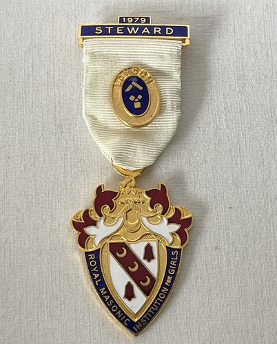 Vintage 1979 LONDON Royal Masonic Institution for Girls Steward Breast Jewel