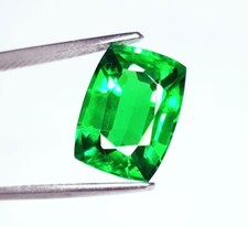 Loose Gemstone Natural Green Garnet 10.42 Ct Certified Cushion Shape Garnet Gems