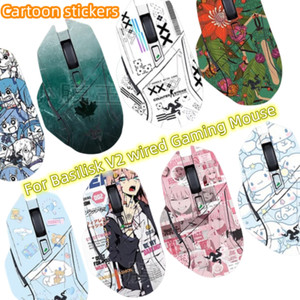 Autocollants de souris dessin animé Frosted Pour Razer Basilisk V2 Mouse de jeu câblée