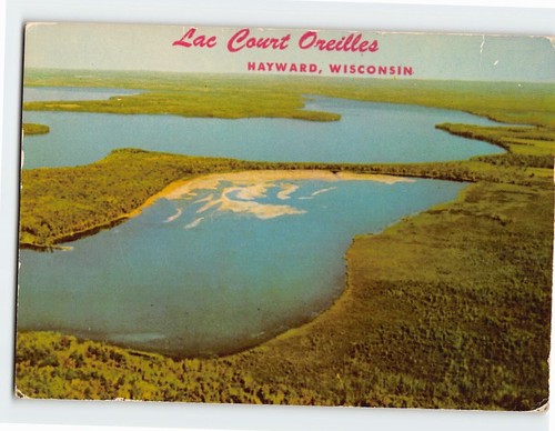 Postkarte Lac Court Oreilles (Lake Couderay) Hayward Wisconsin USA