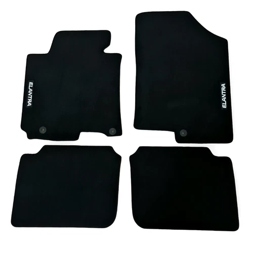 For Hyundai Elantra Car Floor Mats Velour Waterproof Black Carpet Auto Liners-