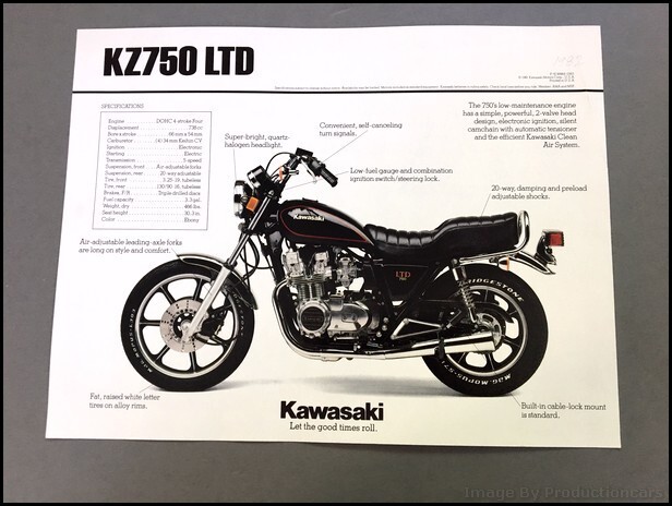 1982 Kawasaki KZ750 LTD Motorcycle Bike 1-page Vintage Sales