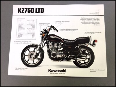 1982 Kawasaki KZ750 LTD Motorcycle Bike 1-page Vintage Sales