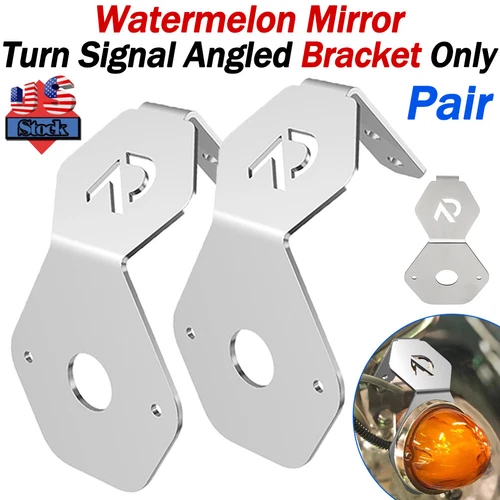 Watermelon Mirror Turn Signal Angled Bracket Stainless SET/2 - LIGHT NOT INCLUDE