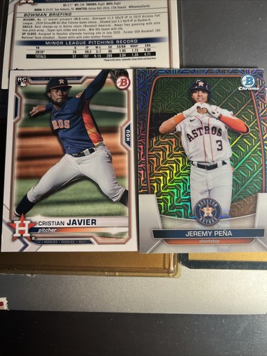 2021 Bowman CHRISTIAN JAVIER Rookie Card RC And Jeremy Peña Bowman. Chrome & Lot - Picture 21 of 21