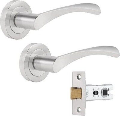 Probrico Nickel gebürstet rund Rose Türgriff, Drehhebel Innentür Hand