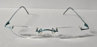 JAZZ by Europa 170 (Green Tinted Metal) Rimless Eyeglasses 44-22-140 - Italy