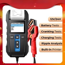 Car Battery Tester w/Printer 12V Digital Charging Cranking Test Tool for Vehicle