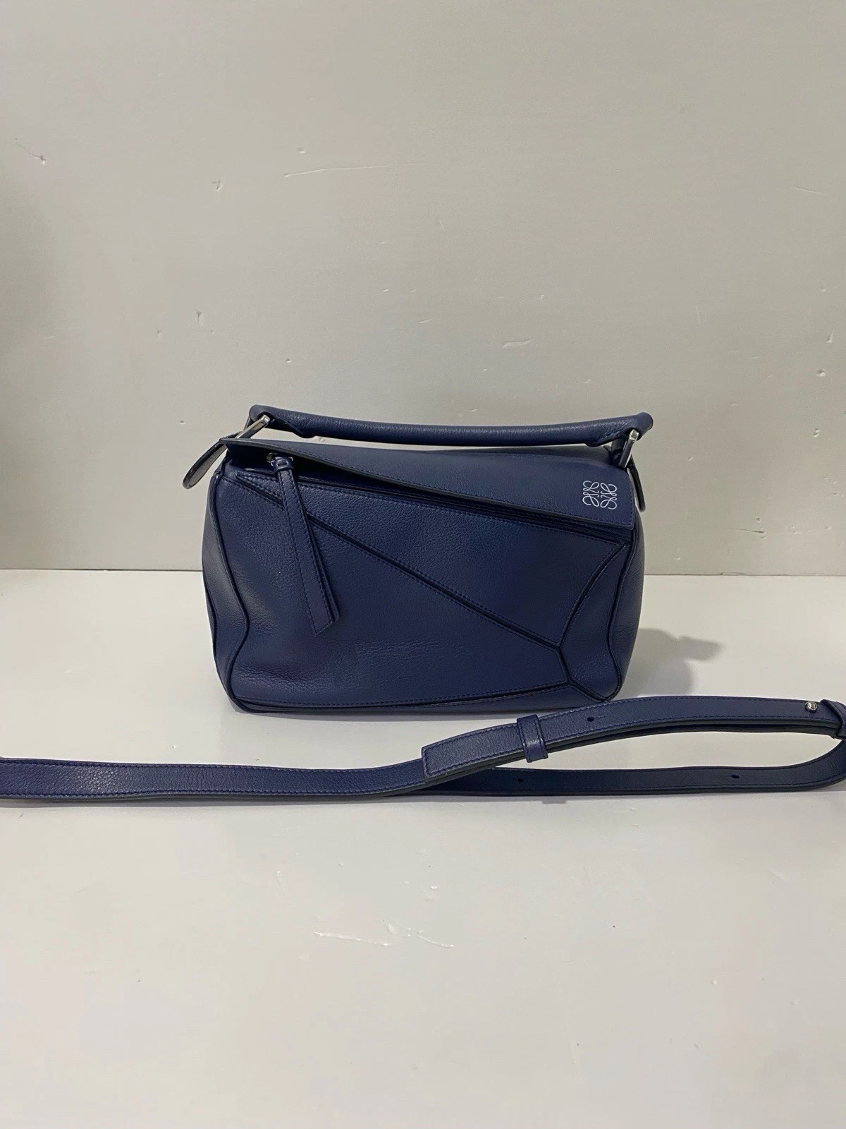 Loewe — Loewe Puzzle Bag Dark Navy Leather Small Ink Midnight Blue