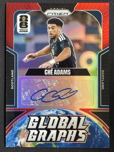 Che Adams 2026 Panini Prizm FIFA World Cup Global Graphs Red Auto /49 #GG-CA