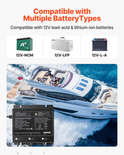 Marine Battery Charger, 3-Bank, 10A 12V Onboard Boat Charger, Trailer