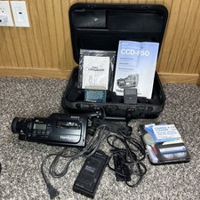 Sony Handycam Video 8 Camera Camcorder CCD-F50 Bundle Battery, Case, Manual