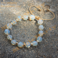 Handmade Natural Opal Irregular Dainty Gemstone Bracelet Healing Women Girl Gift