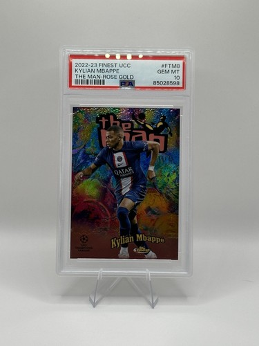 Topps 2022-23 Finest UEFA CC Kylian Mbappé The Man Rose Gold /75 FTM-8 PSA 10