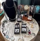 Vintage Jewelry Lot Mix Of Sterling & Costume Pieces Pins/Necklaces/Rings Etc.