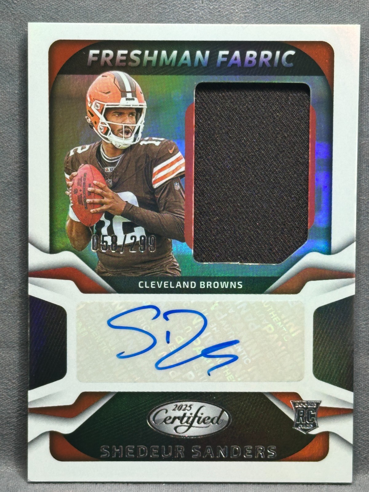2025 Certified Shedeur Sanders Freshman Fabric Auto Patch RC /299