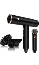 Nicebay Ionic Hair Professional Blow Dryer 3 Attachments DW-9041 - BLACK/GOLD