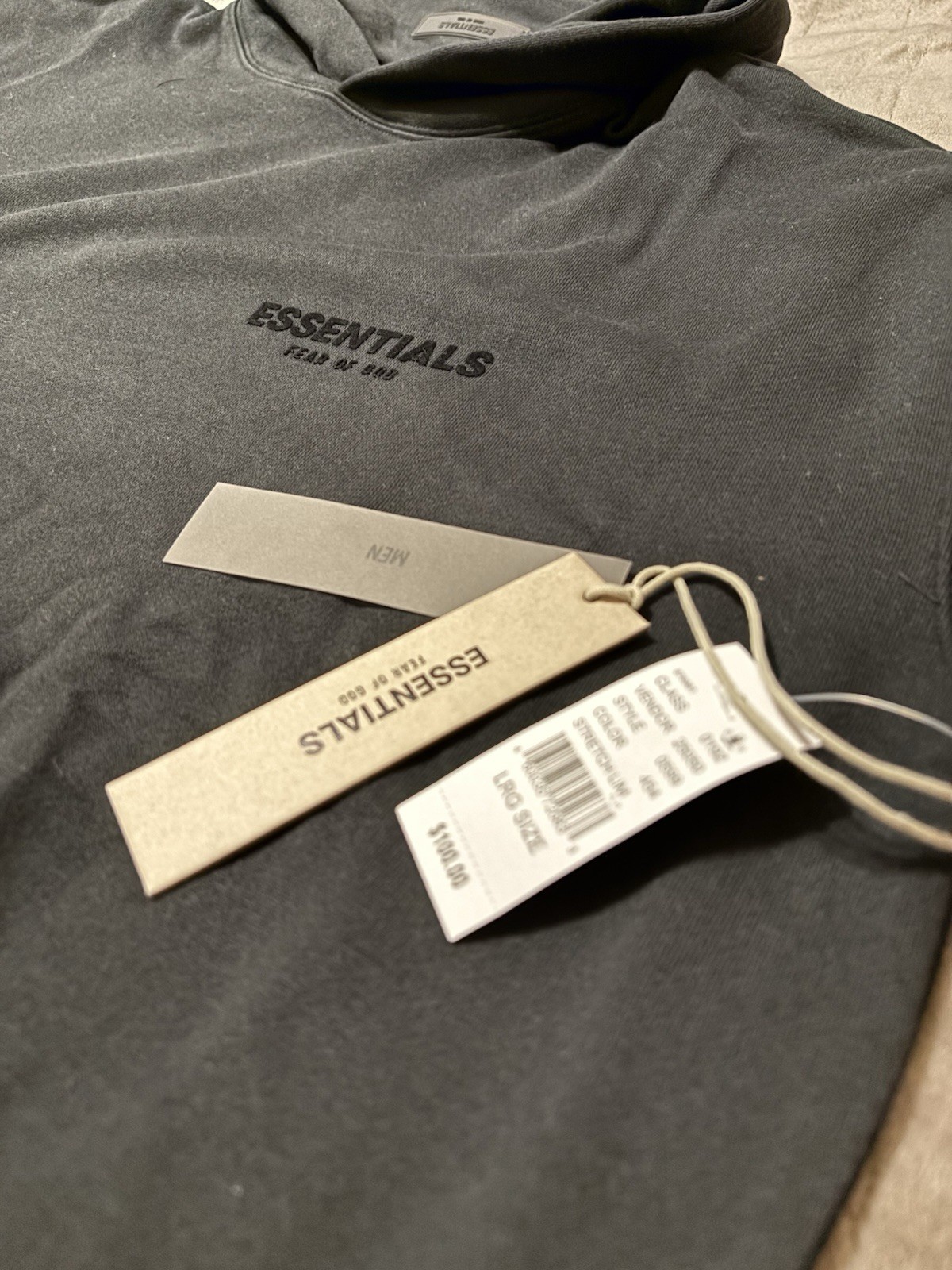 NEW Fear of God Essentials Black Hoodie Size Large 100% Authentic✅