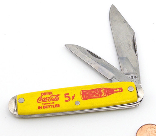 Vintage Pocket Knife 5 Cents Drink Coca Cola in Bottles Advertising USA