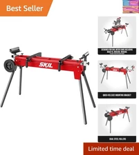 Heavy-Duty Portable Miter Saw Stand with Quick-Release Brackets and Wheels