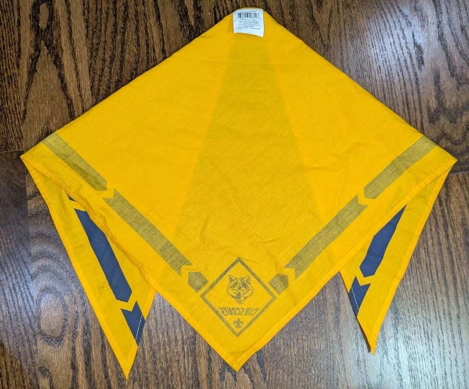 BSA Cub Scouts Boy Scouts of America Bandana Neckerchief Yellow Vintage Scarf - Image 2 of 3