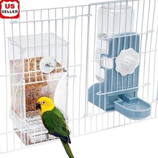 Automatic Bird Feeder  Water Dispenser No Mess Easy Install Parakeets Budgies