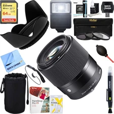 Sigma Sigma 30mm F1.4 DC DN Lens for Sony E Mount + 64GB Ultimate Kit