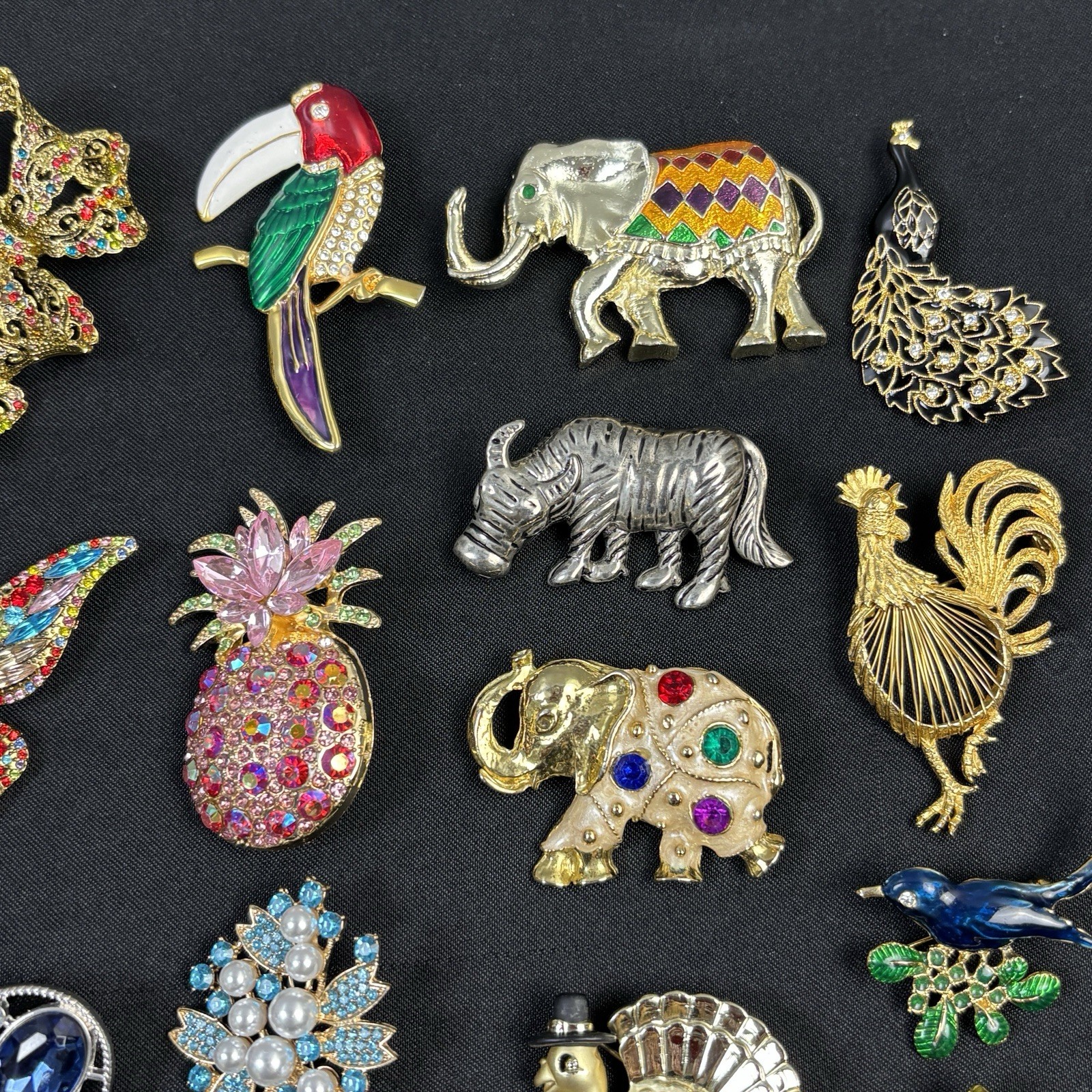 Mostly Modern Assorted Unsigned Brooch Pin Lot Of… - image 2