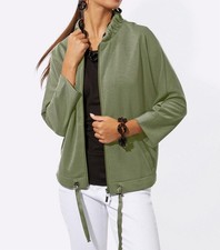 Damen Shirtjacke Rundhals Stehkragen 3/4-Arm ...