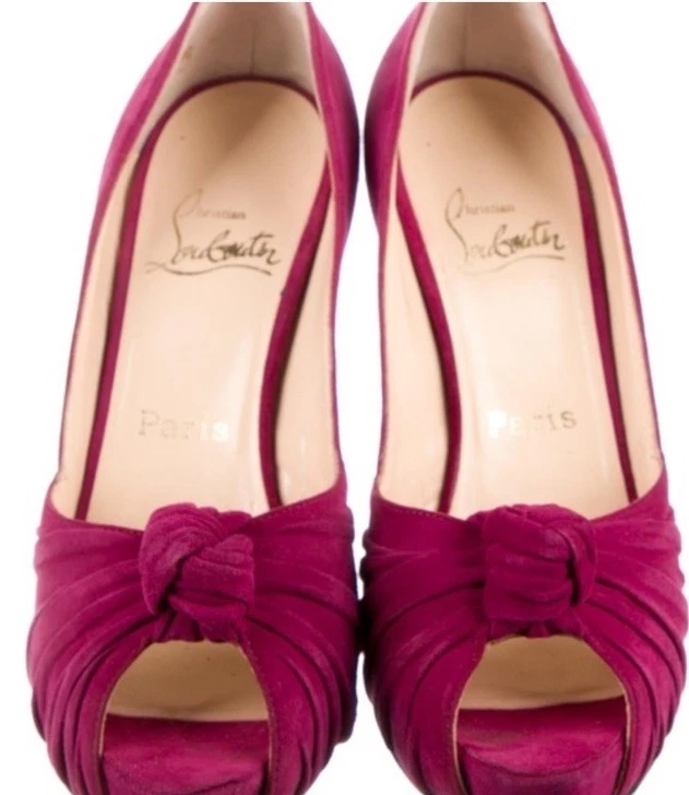 Потрясающий Christian Louboutin леди Gres заглянуть носок каблуки 37 США 6,5 - Изображение 2 из 4