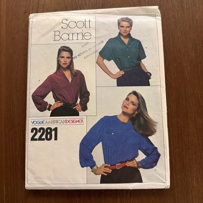 Vintage Vogue American Designer Pattern 2281 Scott Barrie Sz 14 Uncut
