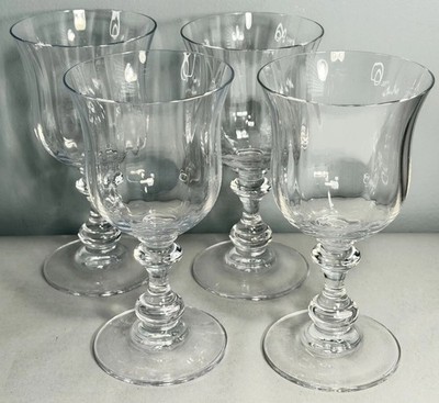 Set Of 4 Mikasa French Countryside Optic Crystal Wine Glasses 6 3/4'' Tall In Box
