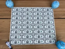 Two Dollar Bills ($2) Uncut Currency Sheet of 32 Notes: $64 - Dallas 2013