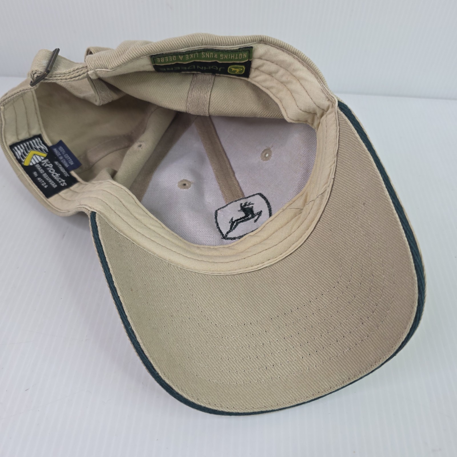 John Deere Hat Cap Adjustable Beige Embroidered A… - image 6