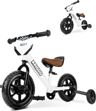 2-In-1 Kids Tricycle and Toddler Balance Bike 2 Year Old, Detachable Pedals and