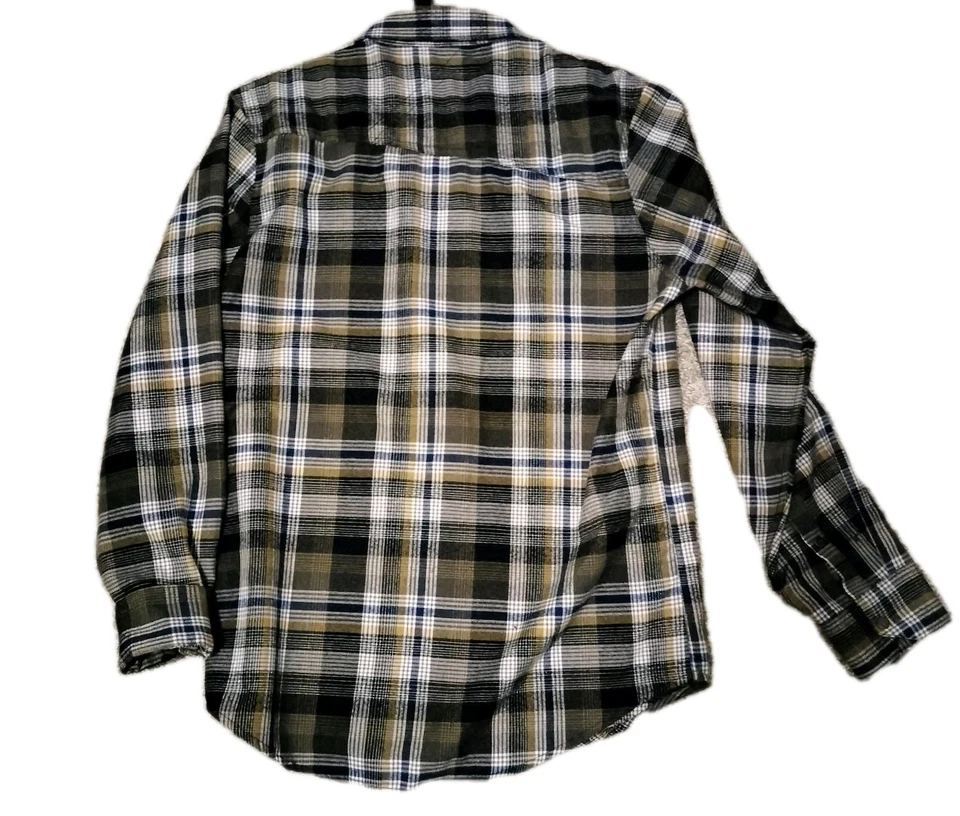 Volcom Mens Classic Fit Fader Plaid Flannel Shirt Medium Long Sleeve Snap Front. - Image 3 of 4