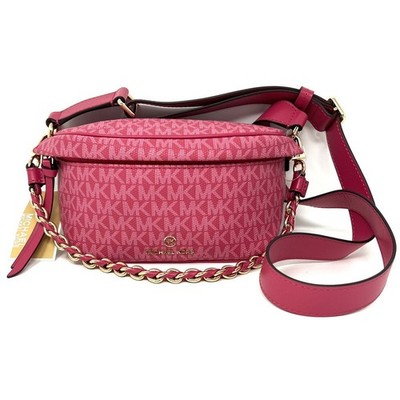 Michael Kors Slater Extra-Small Logo Sling Fanny Pack HOT PINK (RUBIN RED) NWT
