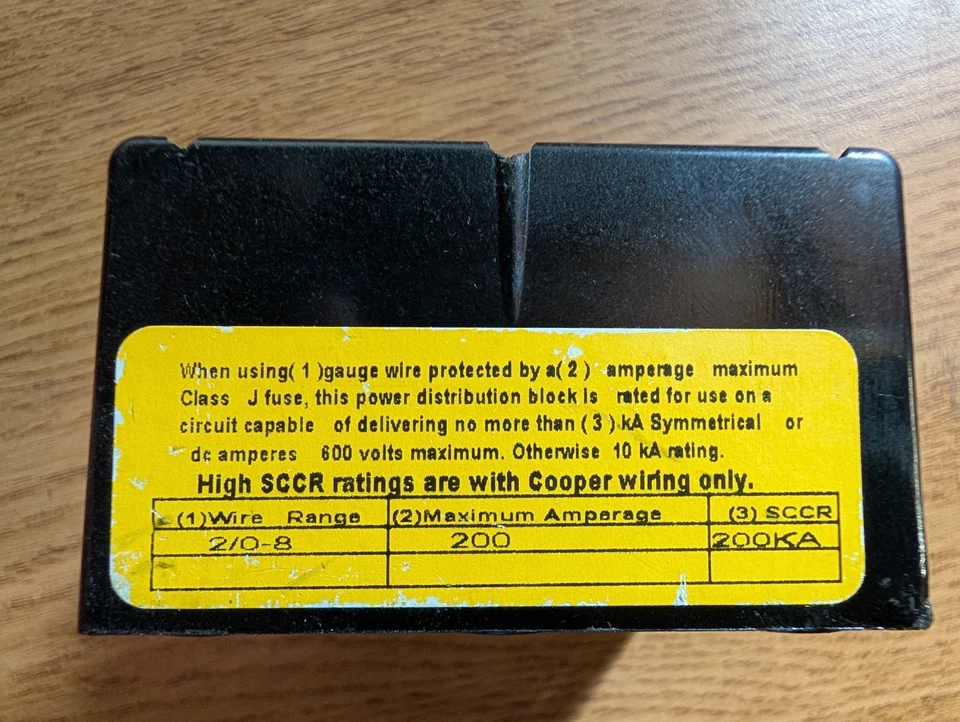 Eaton/Buss 16280-3-M POWER DISC BLOCK 175A-600V SEE PICS - Image 2 of 4