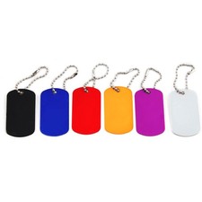 Aluminum Dog Tags Engraveable Blank Key Chains Military Identification 12 Pack