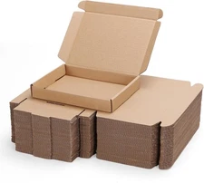 PHAREGE 7x5x1 inch Shipping Boxes Bulk 50 Pack Brown, Tab inch, Brown 