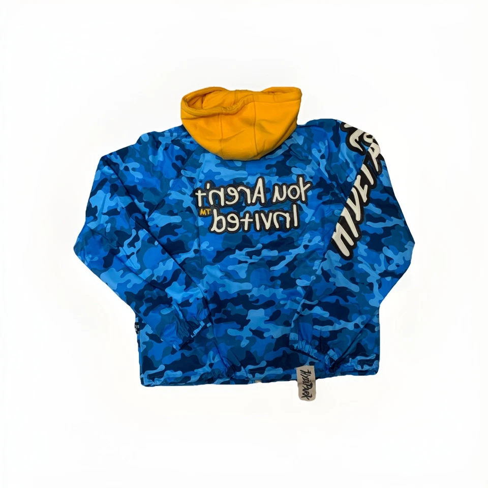 Abrigo Hyde Park "You Aren't Invited" Talla Grande Negro Imitación Cuero (Azul Camuflaje) Foto 3 de 3