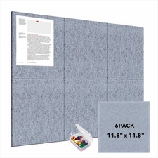 Large Cork Bulletin Board for Wall 36" x 24", 6 Pack Grey Felt Pin Board with...